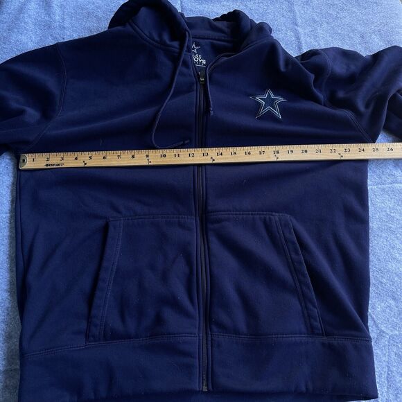 Dallas Cowboys Sweater Adult Large Blue Full Zip Hooded Logo Football Sweatshirt - Picture 6 of 9